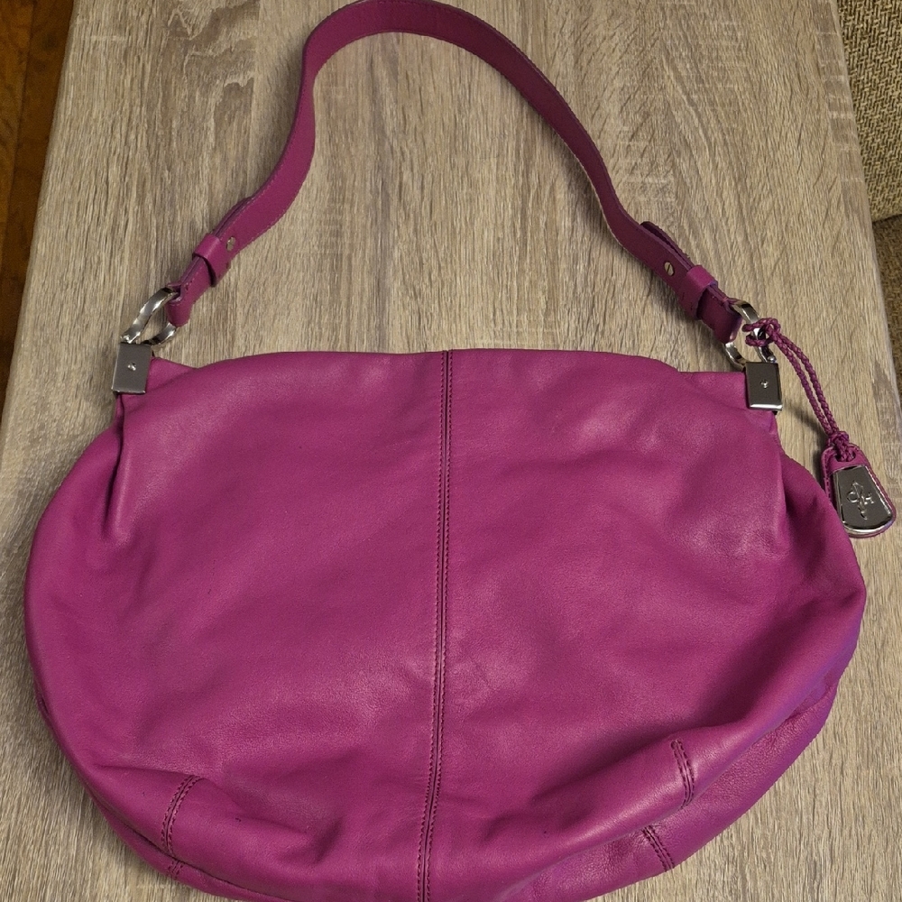 Cole Haan Fuchsia Leather Hobo Bag